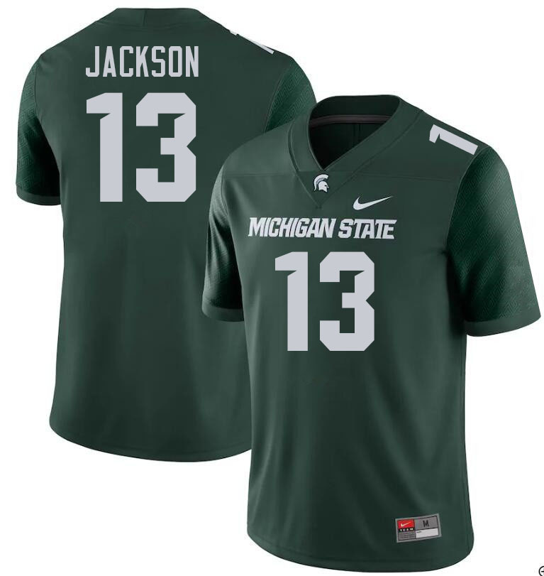 Men #13 Jarrett Jackson Michigan State Spartans College Football Jerseys Stitched-Green